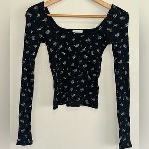 Urban outfitters floral square neck top